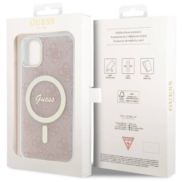 Guess GUHMN61H4STP iPhone 11 6.1" pink/pink Hardcase 4G MagSafe-1