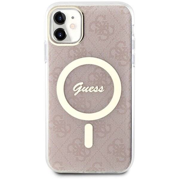 Guess GUHMN61H4STP iPhone 11 6.1" pink/pink Hardcase 4G MagSafe-3