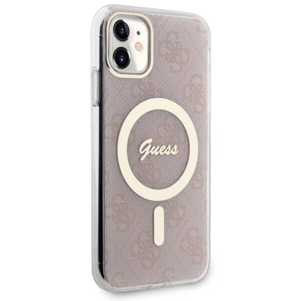 Guess GUHMN61H4STP iPhone 11 6.1" pink/pink Hardcase 4G MagSafe-4