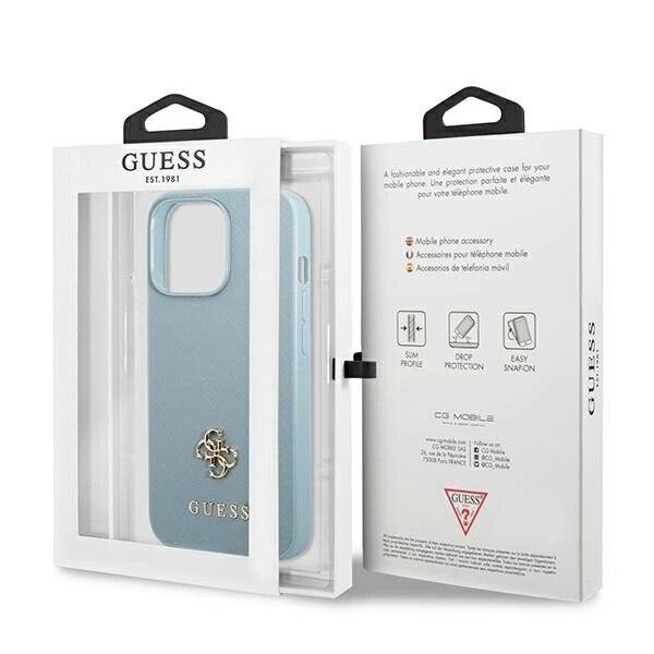 Guess Saffiano 4G Small Metal Logo Case iPhone 13 Pro / – Blau-1