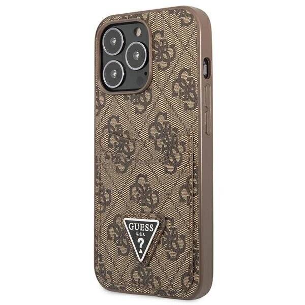 Guess 4G Triangle Logo Cardslot Hülle iPhone 13 Pro / – Braun-2
