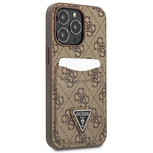 Guess 4G Triangle Logo Cardslot Hülle iPhone 13 Pro / – Braun-4