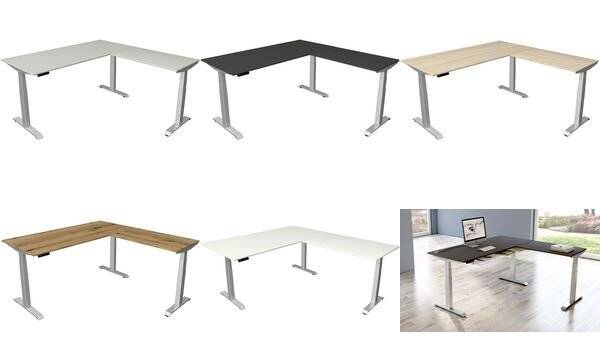 Sitz-/Stehtisch Kombi Move 4 neu elektr. verstellbar BxT-H 180x180-129cm eiche-2