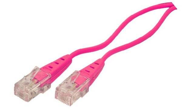 RJ45 Stecker/RJ45 Stecker Rund 4adrig magenta 1,5m-2