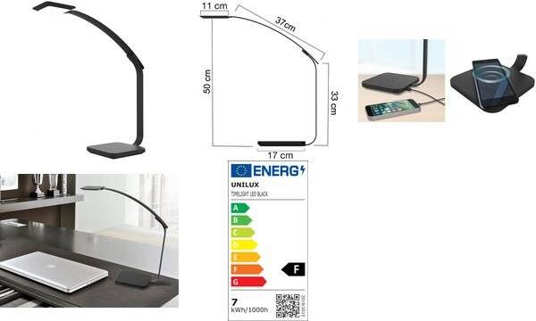 UNiLUX Tageslicht-Leuchte TIMELIGHT, dimmbar, schwarz (64000344)