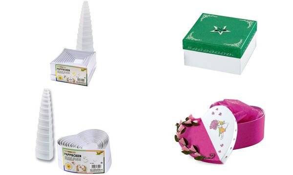 folia Geschenkboxen "Eckig", 12 Stück Größen sortiert, weiß (57905917)-0
