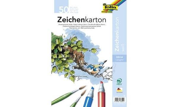 folia Zeichenkarton, DIN A4, 120 g/qm, weiß (57907006)-0