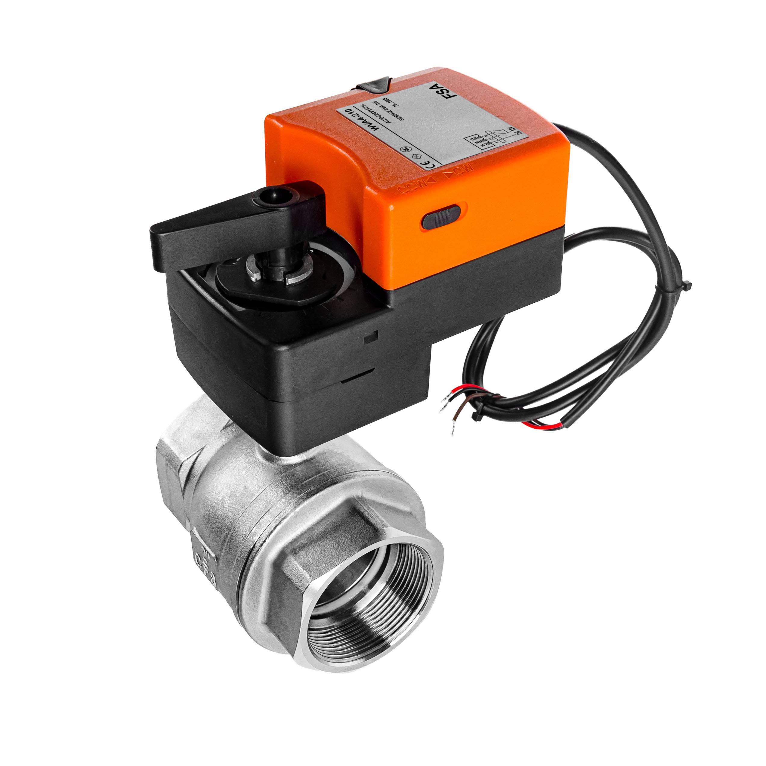 FSA Motorkugelhahn Set Edelstahl 304 2" 24V DC Auf-/Zu Mutter Messing-0