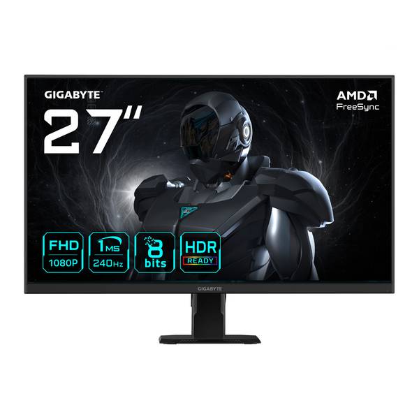 GIGABYTE GS27F2 27" FHD Gaming Monitor - 1920 x 1080, 240Hz, 1ms, 300 cd/m², FreeSync, HDR ready, HDMI 2.0, Displayport