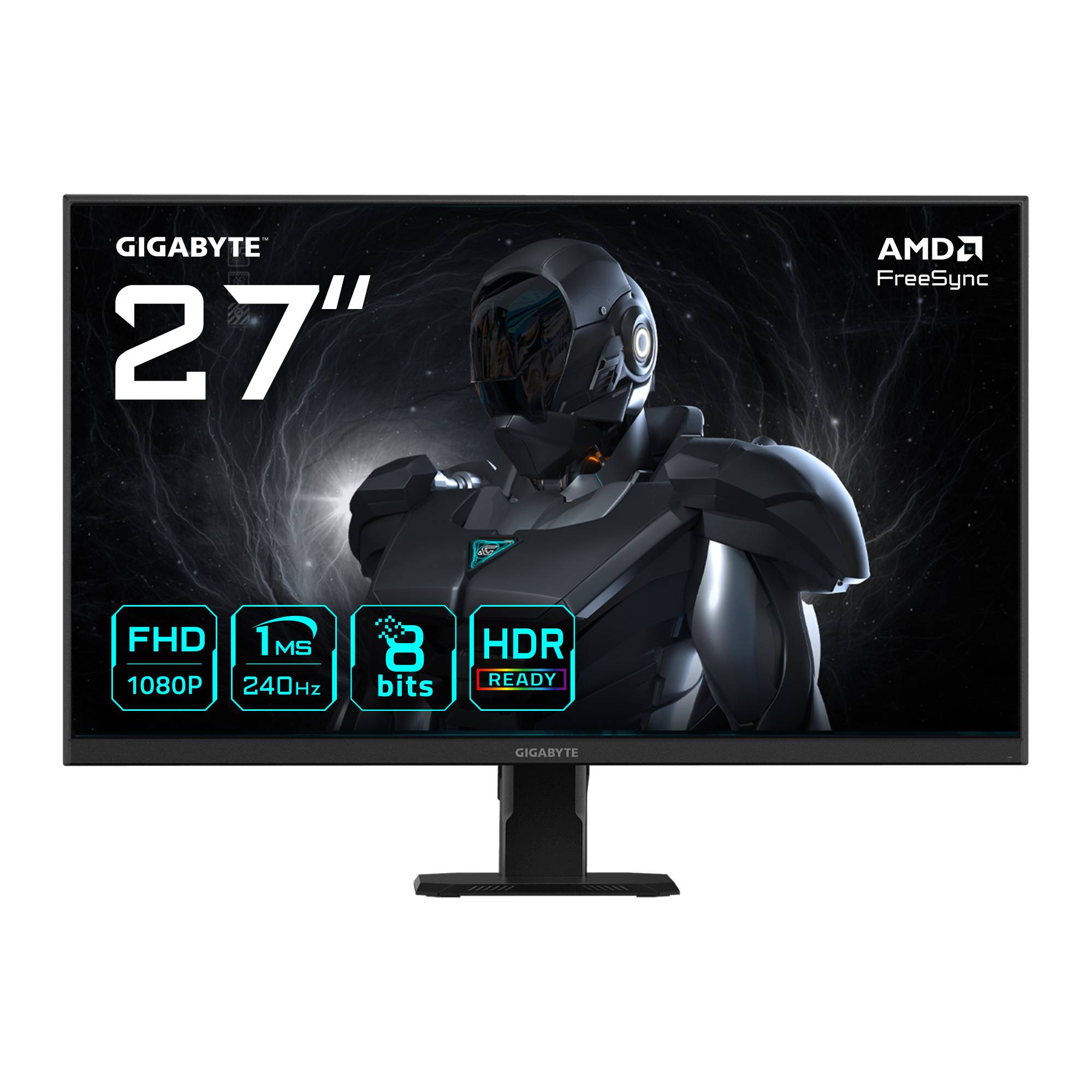 GIGABYTE GS27F2 27" FHD Gaming Monitor - 1920 x 1080, 240Hz, 1ms, 300 cd/m², FreeSync, HDR ready, HDMI 2.0, Displayport-0