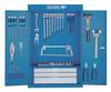 Werkzeugschrank 1401 u.1500HS11 Hakensortiment blau/Schubladen silber