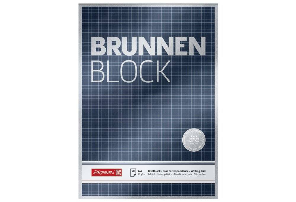 Briefblock A4 90g 50Bl. kar. sw-2
