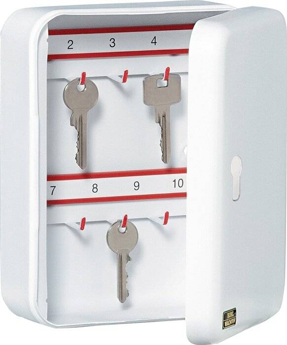 Schlüsselbox CS 24 V-PZ H255xB205xT75mm grau Stahlbl.Anz.Hak.24 BURG-WÄCHTER-2