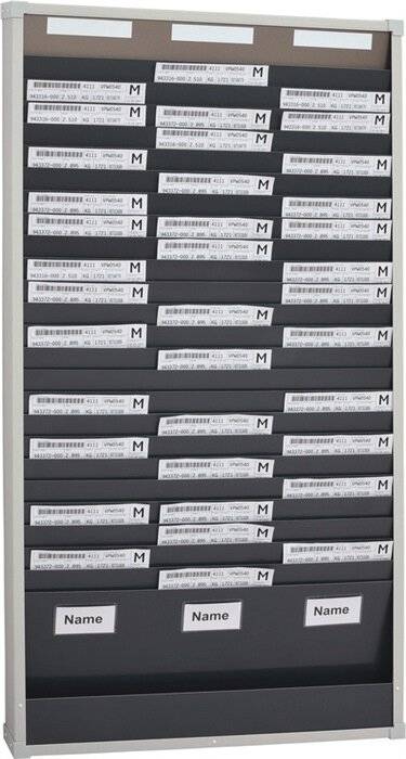 Planungstafel H1350xB720xT75mm 3 Reihen Mit 25 Fächern-2