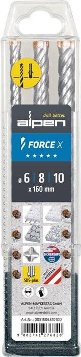 Hammerbohrersatz Force X 3-tlg.SDS-plus Ku.-Box ALPEN-7