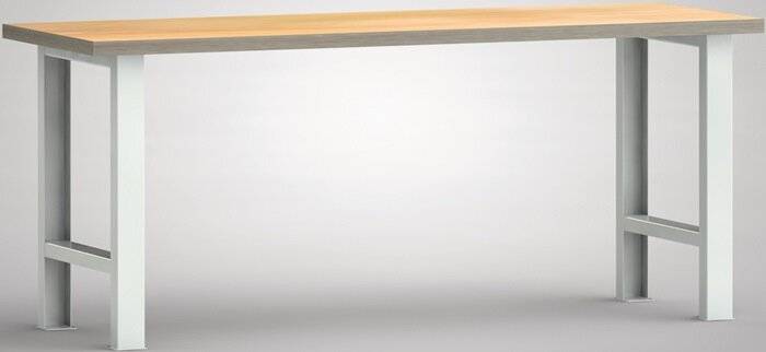 Werkbank B2000xT700xH840mm Buche Multiplex lichtgrau-2