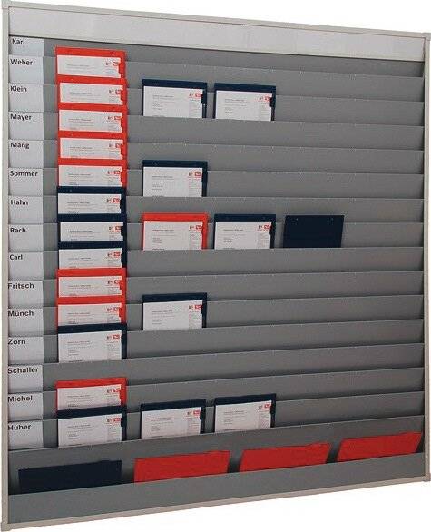 Planungstafel H1765xB1580xT78mm 15 Schienen grau-9