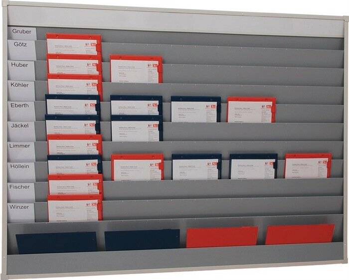 Planungstafel H1282xB1580xT78mm 10 Schienen grau-8