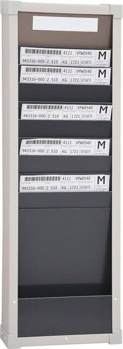 Karten-Sortiertafel H750xB260xT75mm 1 Reihe Mit 10 Fächern-2
