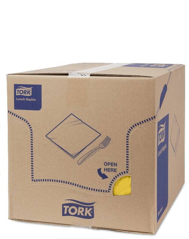 Serviette gelb 33x33cm 3lagig Papier 1/4 Falz Packung 150 Stück-3