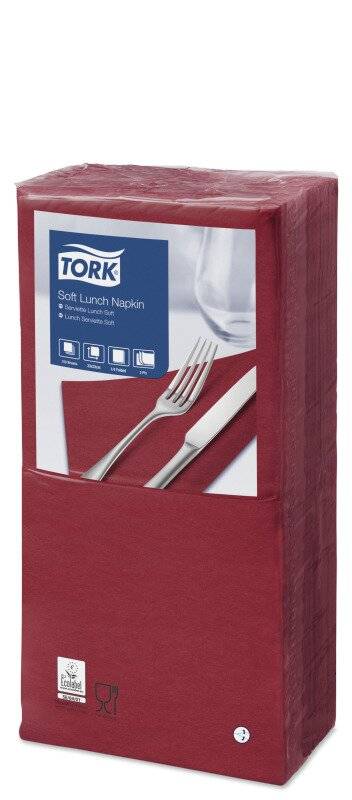Serviette bordeaux 33x33cm 3lagig 1/4 Falz Papier Packung 150 Stück-1