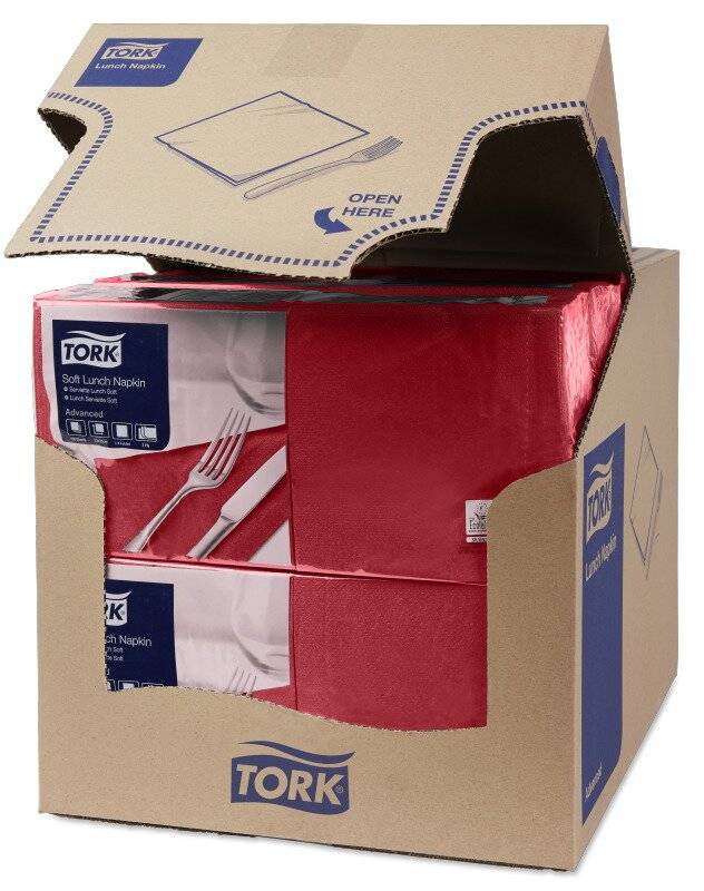 Serviette bordeaux 33x33cm 3lagig 1/4 Falz Papier Packung 150 Stück-3