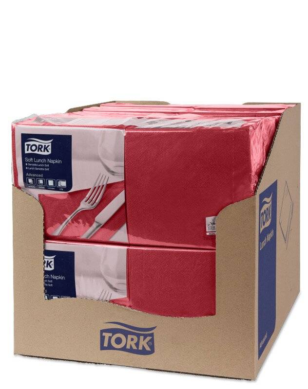 Serviette bordeaux 33x33cm 3lagig 1/4 Falz Papier Packung 150 Stück-4