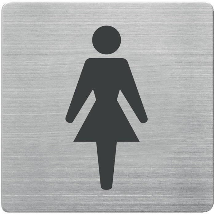 Tür-/Infoschild B90xH90mm Sichtfenster WC Damen Rücken VA geb.-2