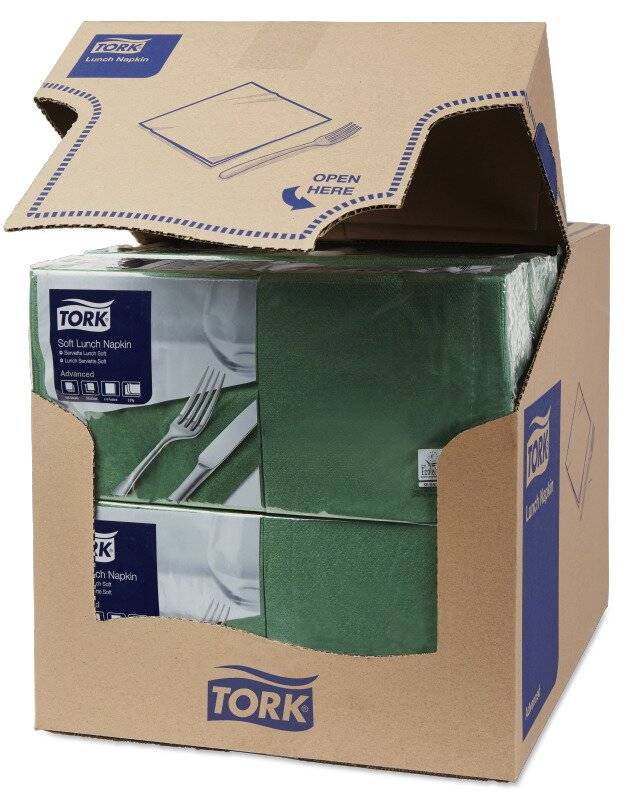 Tork 150 Servietten Soft grün, Grün, Einfarbig, 325 mm, 328 mm, 16,3 cm, 16,4 cm-2