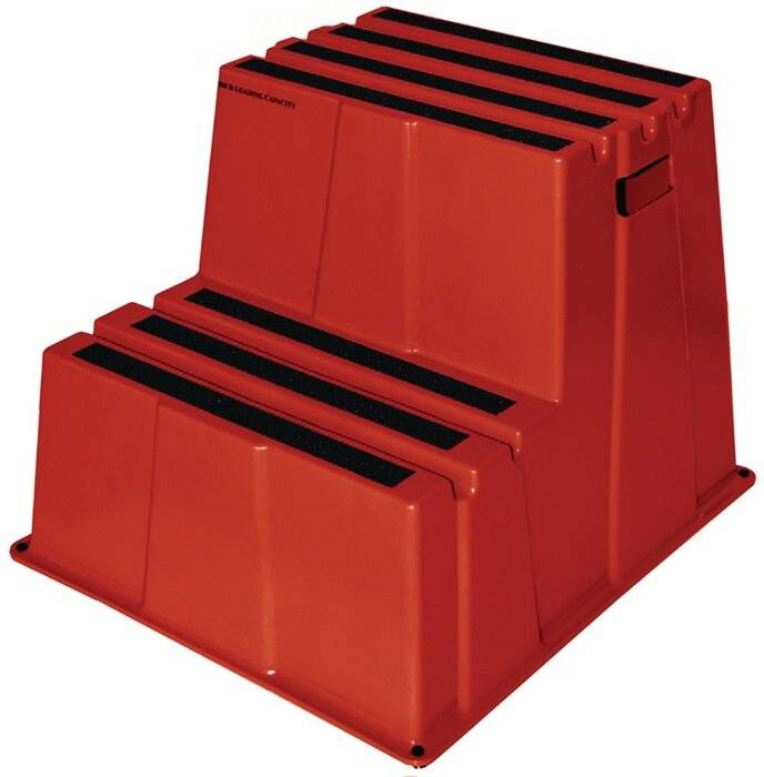 Schwerlasttritt Stufen 2 Plattform-H.500mm Ku.rot-2