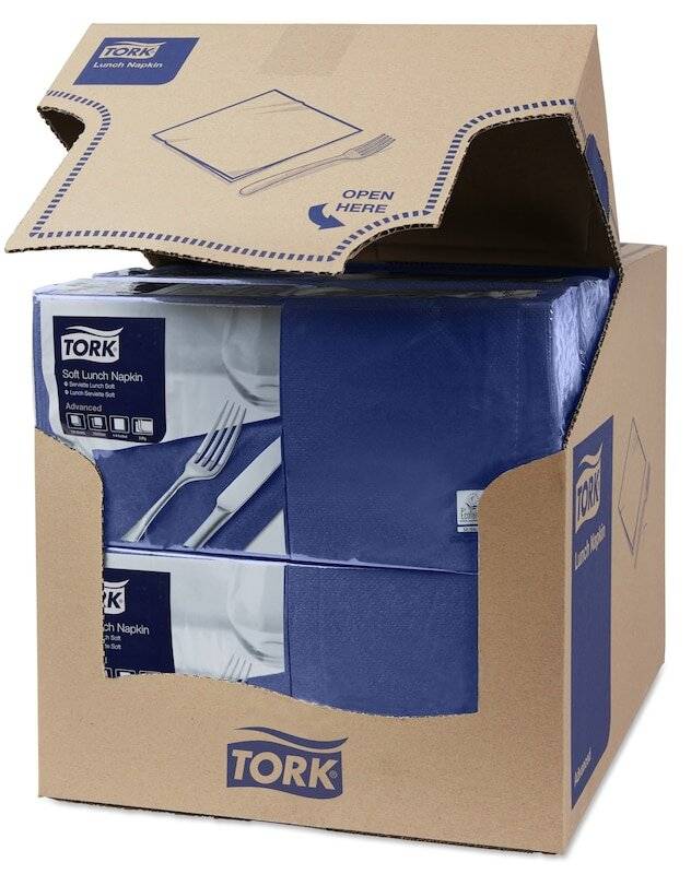 Serviette dunkelblau 33x33cm 3lagig 1/4 Falz Papier Packung 150 Stück-2