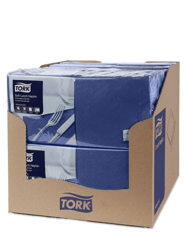 Serviette dunkelblau 33x33cm 3lagig 1/4 Falz Papier Packung 150 Stück-3