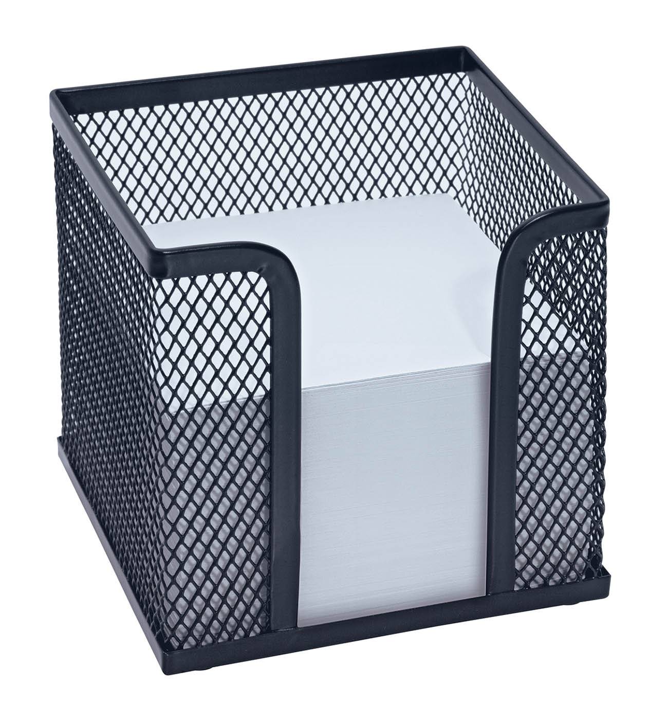 Zettelbox Office 10x10x10cm Drahtmetall schwarz-2