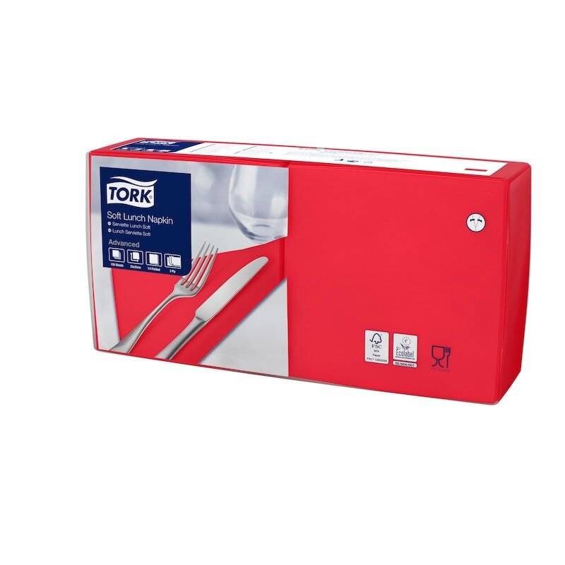 Serviette rot 33x33cm 3lagig Papier 1/4 Falz Packung 150 Stück-0