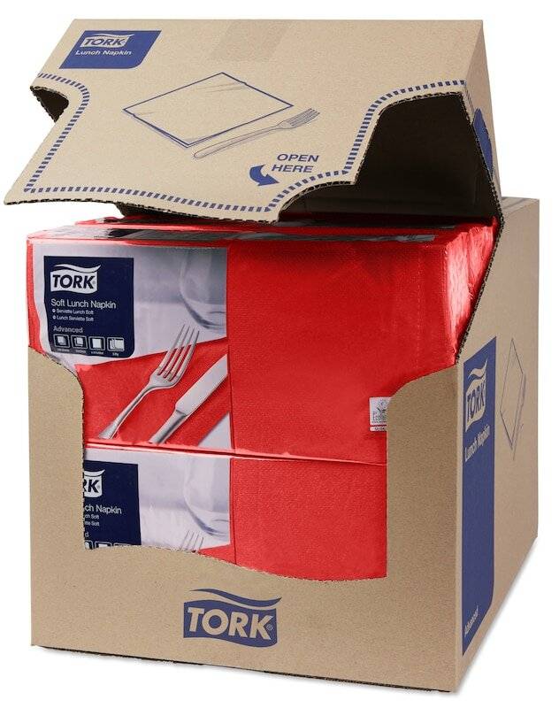 Serviette rot 33x33cm 3lagig Papier 1/4 Falz Packung 150 Stück-1