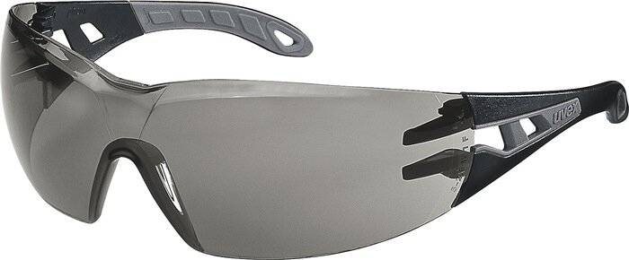 Uvex Schutzbrille pheos getönt grau schwarz/grau, 100% UV-Schutz, gemäß EN 166 + EN 172-2
