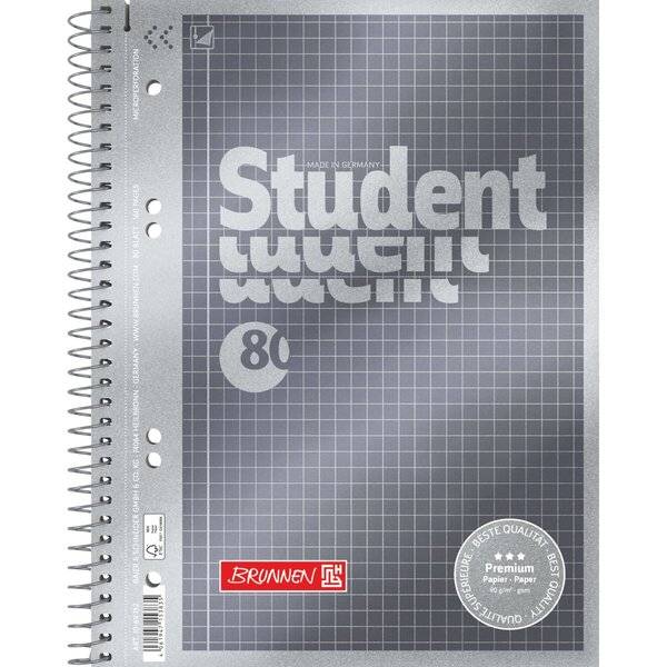 Collegeblock Premium Student A5 90g/qm 80 Blatt kariert