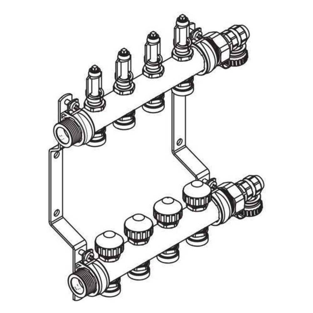 Rehau Heizkreisverteiler HKV-D Edelstahl 2 Kreise, mit integrierten Durchflussmessern-1