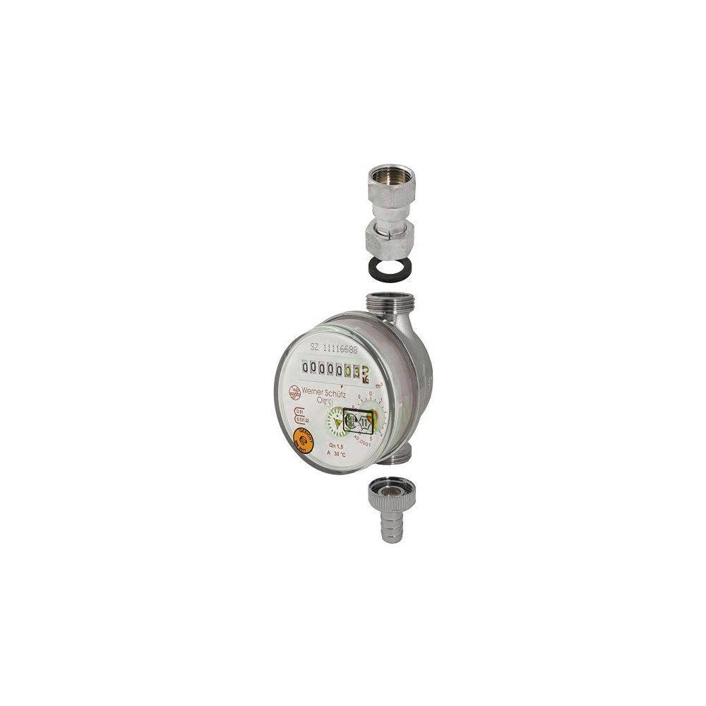 Schlösser Zapfhahnzähler Bauart ZAW ohne Haube, bis 90 Grad C, Q3 2,5m3/h, Eingang mit 3/4", Ausg. m. Schlauchverschr.-0
