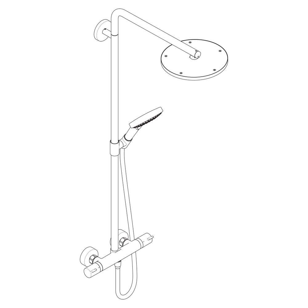 Hansgrohe Raindance Select S Showerpipe Duschsystem 240mm, 1jet, 16l/min, PowderRain, Thermostat, Brushed Black Chrome-3