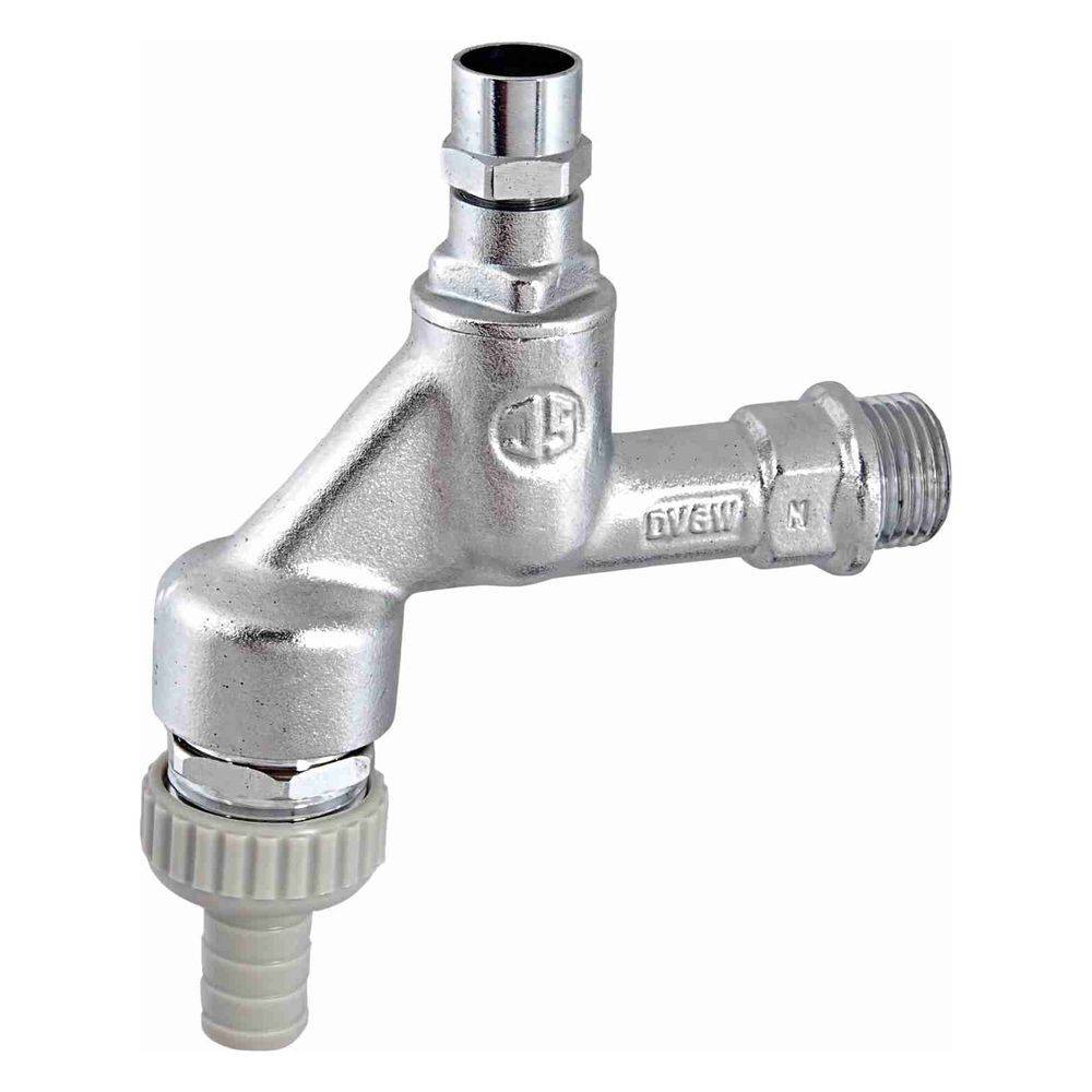 Schlösser Auslaufventil mit Rohrbelüfter, RV, Schlauchverschraubung und Steckschlüssel-Oberteil, 3/4", verchromt matt-0