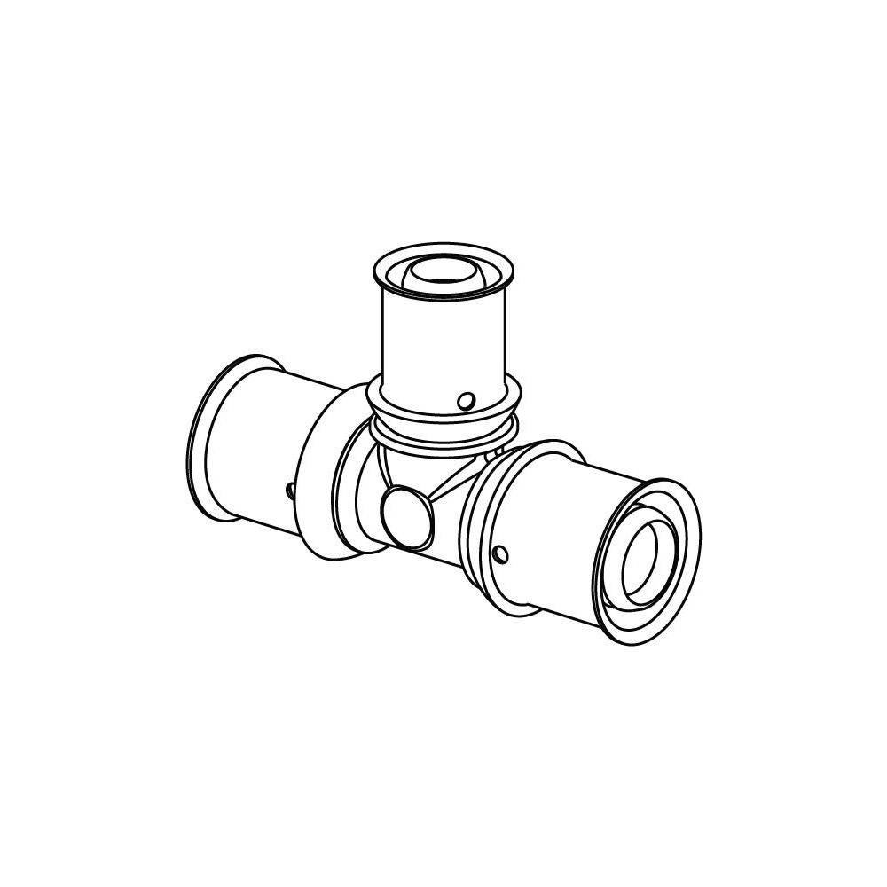 Uponor S-Press Plus T-Stück reduziert, 32x25x32mm, PPSU-1