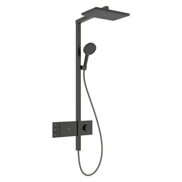 hansgrohe Raindance Alive Q Showerpipe 210/340 2jet EcoSmart mit ShowerSelect Comfort, Brushed Black Chrome