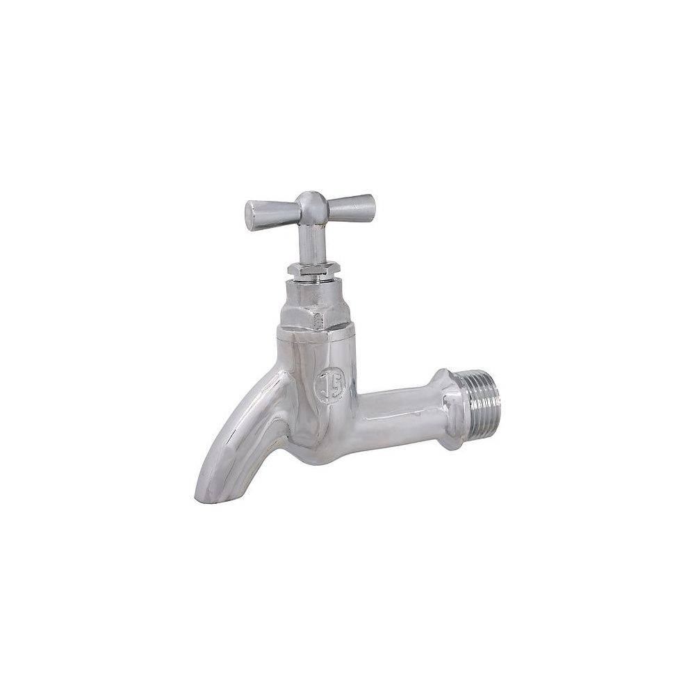 Schlösser Auslaufventil mit Strahlregler, ohne Schlauchverschraubung, Knebel-Oberteil, 3/4", verchromt poliert-0