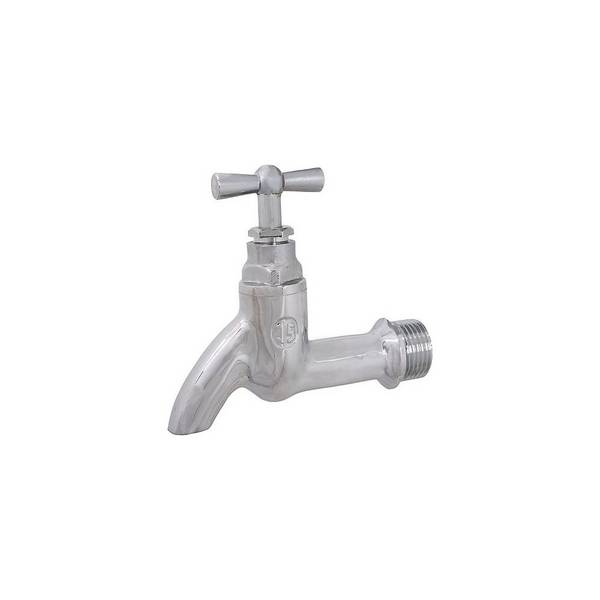 Schlösser Auslaufventil mit Strahlregler, ohne Schlauchverschraubung, Knebel-Oberteil, 3/4", verchromt poliert