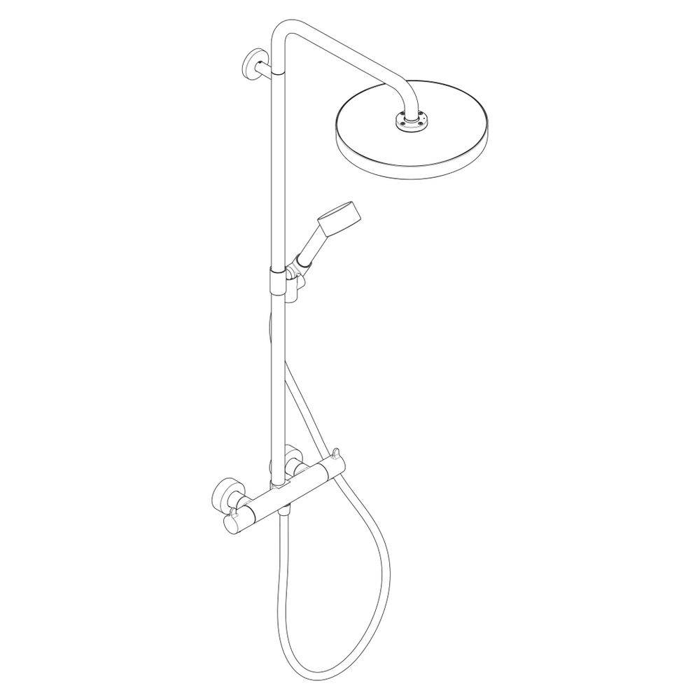 AXOR One Showerpipe mit Thermostat und Kopfbrause 280 1jet, Polished Black Chrome-2