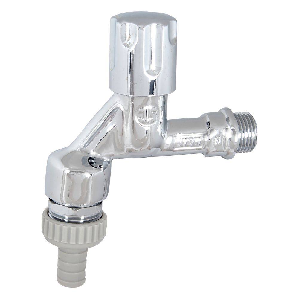Schlösser Auslaufventil mit Rohrbelüfter, RV, Schlauchverschraubung und Designgriff, 1/2", verchromt poliert-0