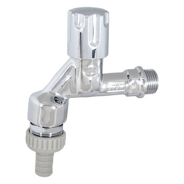 Schlösser Auslaufventil mit Rohrbelüfter, RV, Schlauchverschraubung und Designgriff, 1/2", verchromt poliert