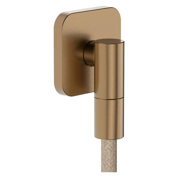 hansgrohe FixFit Fine Q Wandanschluss mit Rückflussverhinderer, Brushed Bronze