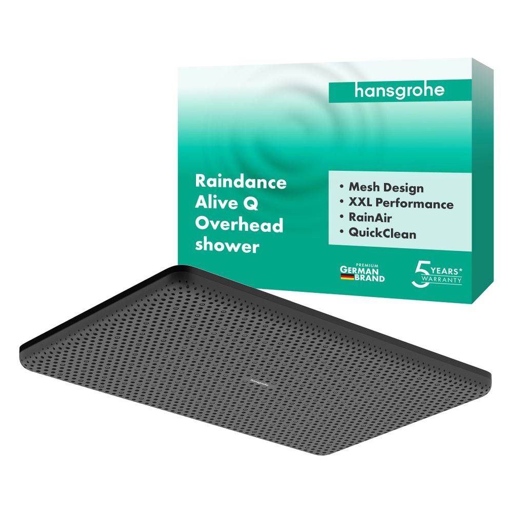 Hansgrohe Raindance Alive Q Kopfbrause, 11l/min, 210x340mm 1jet, Mattschwarz-2